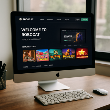 Robocat Casino - Desktop Platform Interface - Modern Design